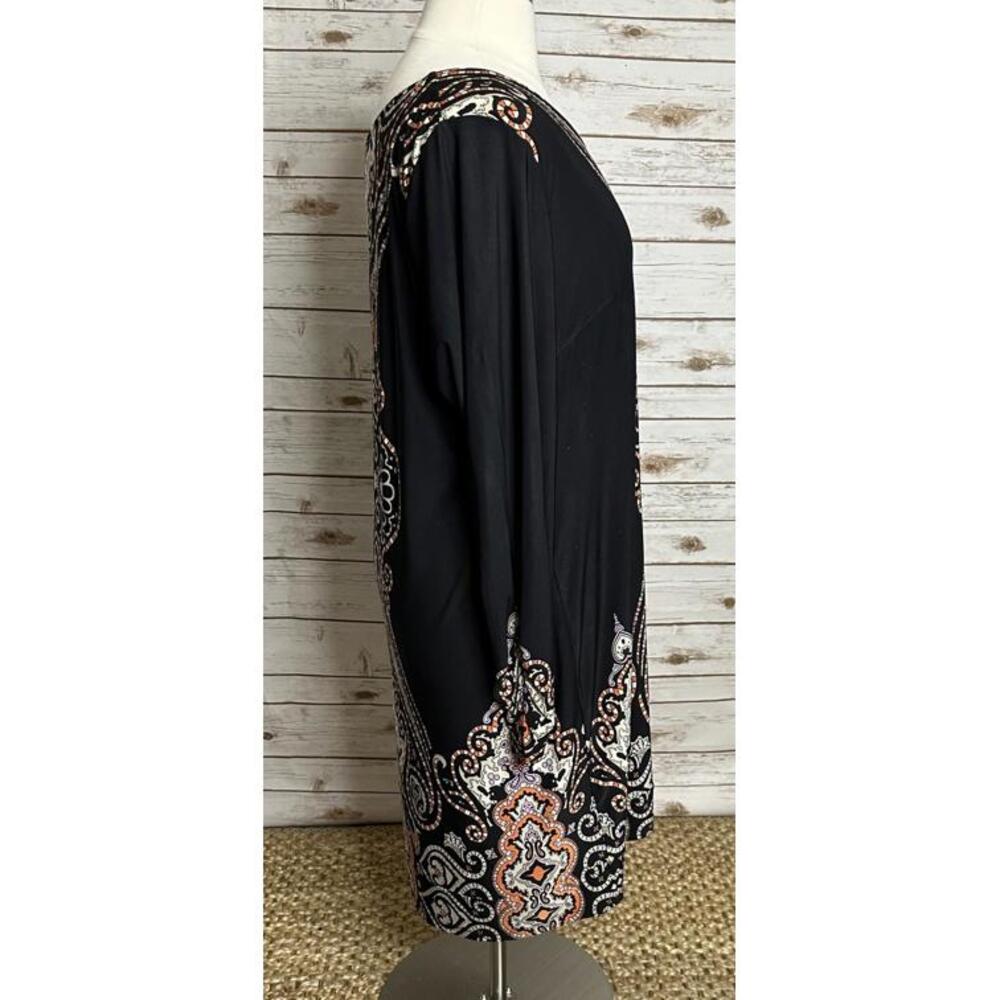 INC International Concepts black baroque long sleeves shift dress/tunic Size 3X - Picture 4 of 5
